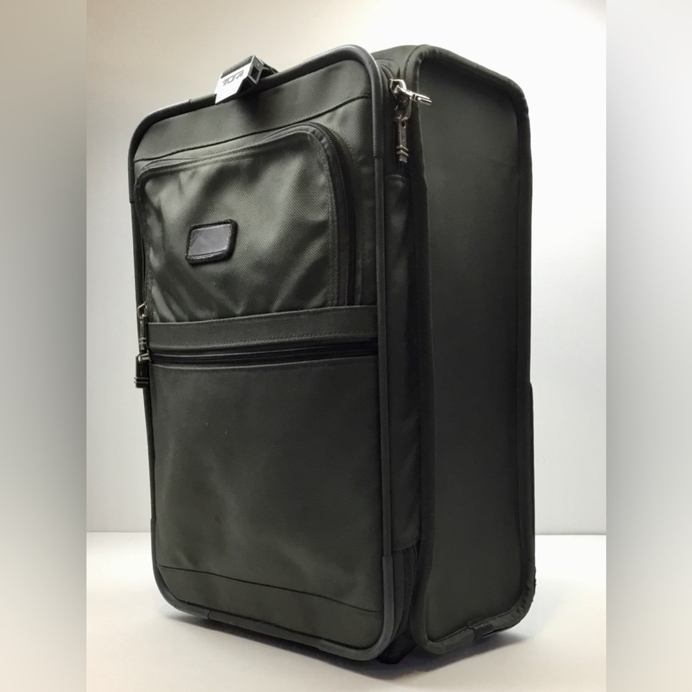 TUMI Alpha 22” Wheeled Green Ballistic Nylon Carry-On Suitcase Rolling Luggage
